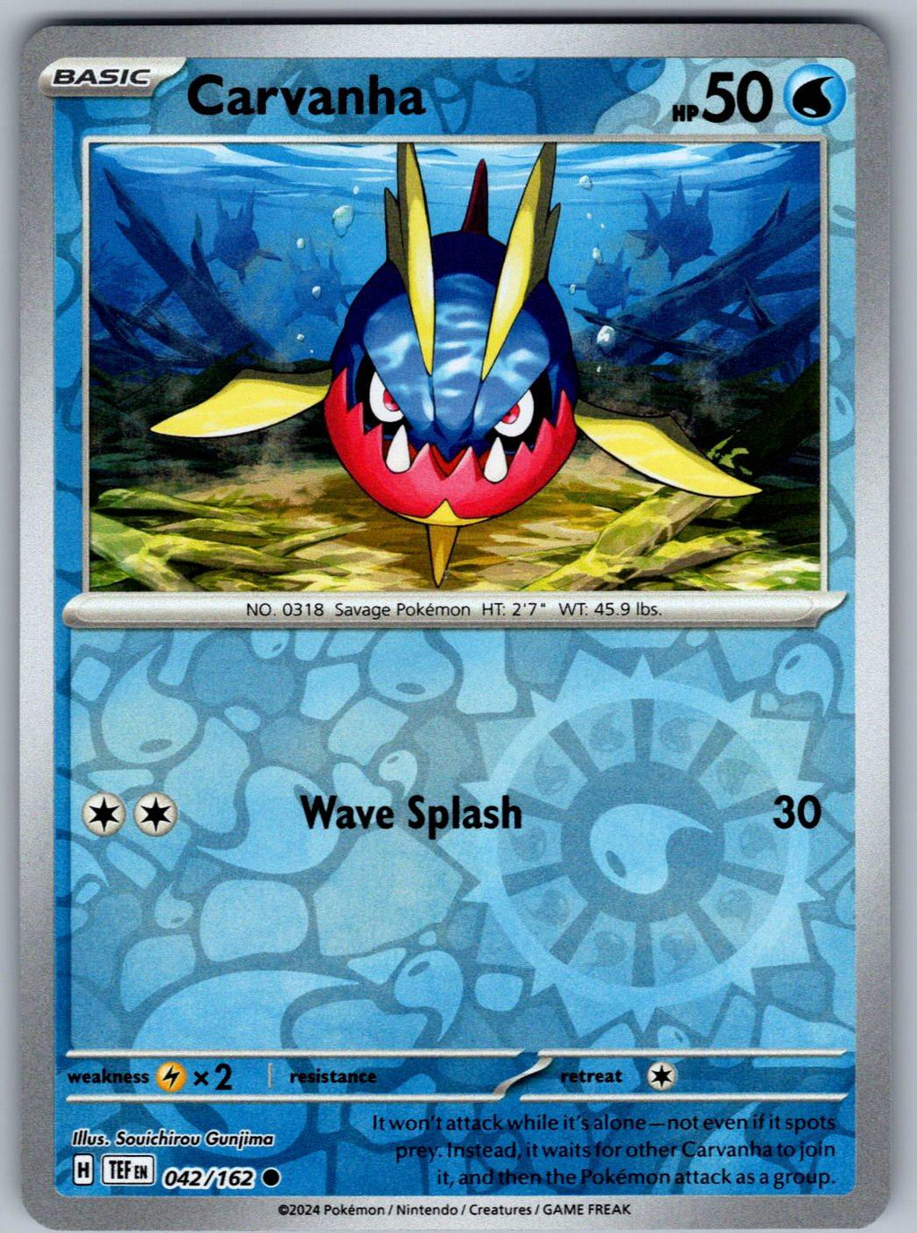 Carvanha 042/162 Temporal Forces Pokemon