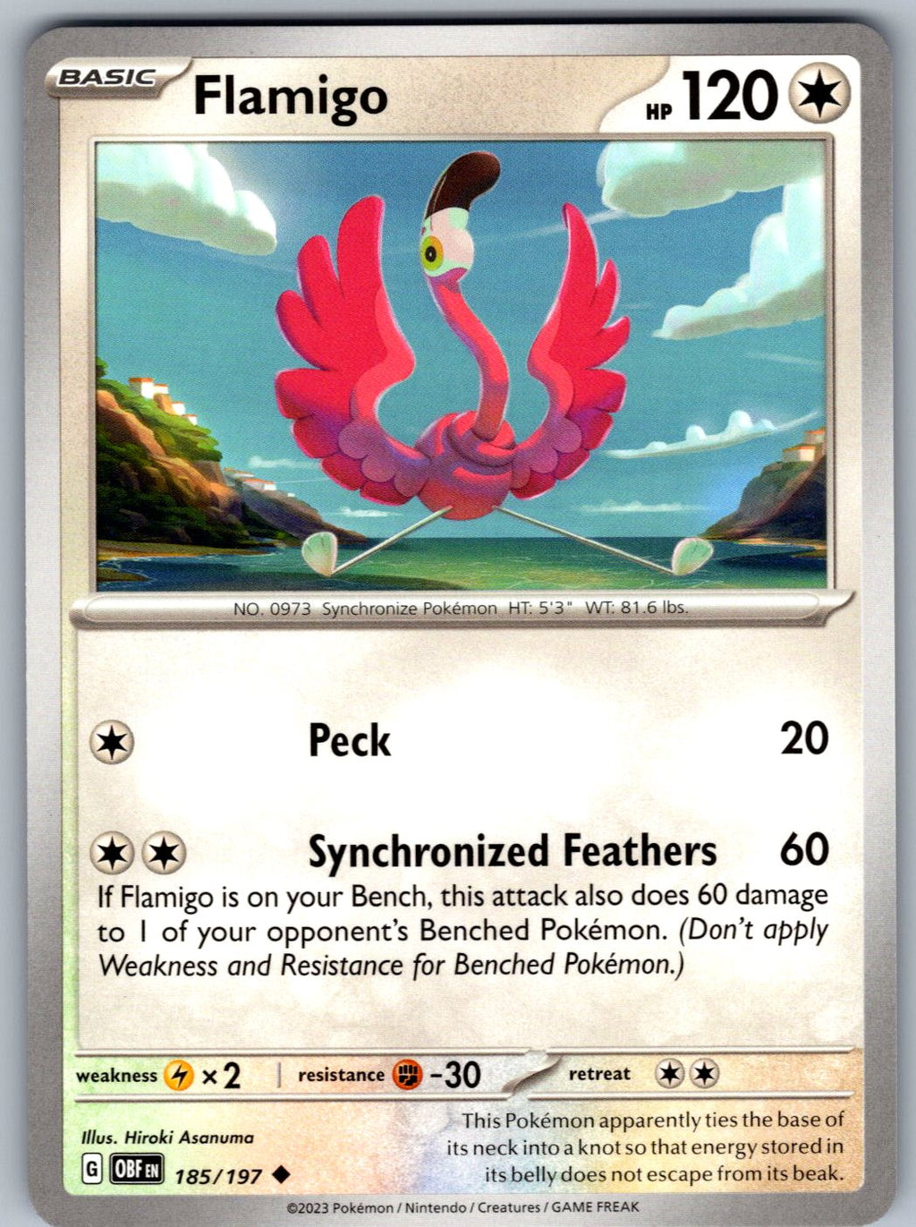Flamigo 185/197 Obsidian Flames Pokemon