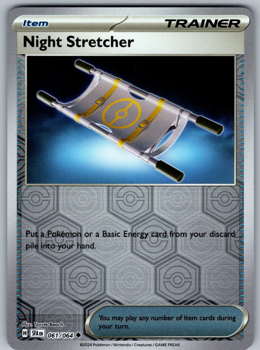 Night Stretcher 061/064 Shrouded Fable Pokemon Reverse Holo