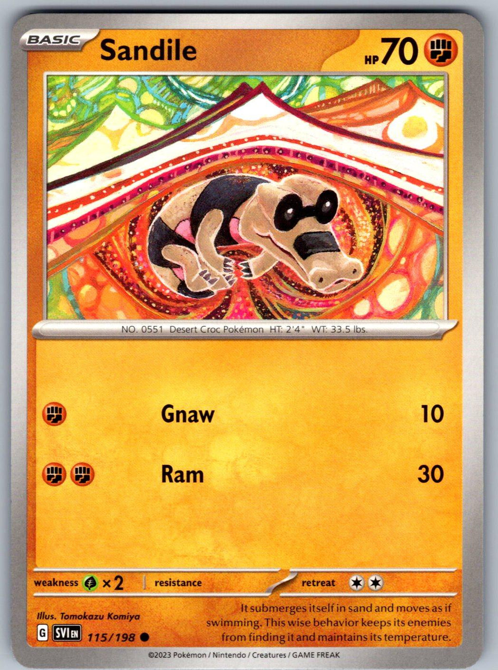 Sandile 115/198 Scarlet & Violet Pokemon
