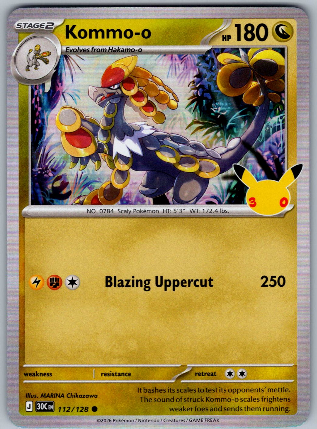 Kommo-o 112/128 ME: 30th Celebration Pokemon Holo