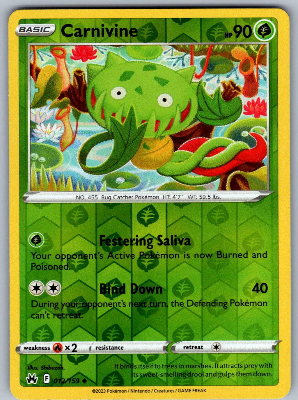 Carnivine 012/159 Crown Zenith Pokemon Reverse Holo