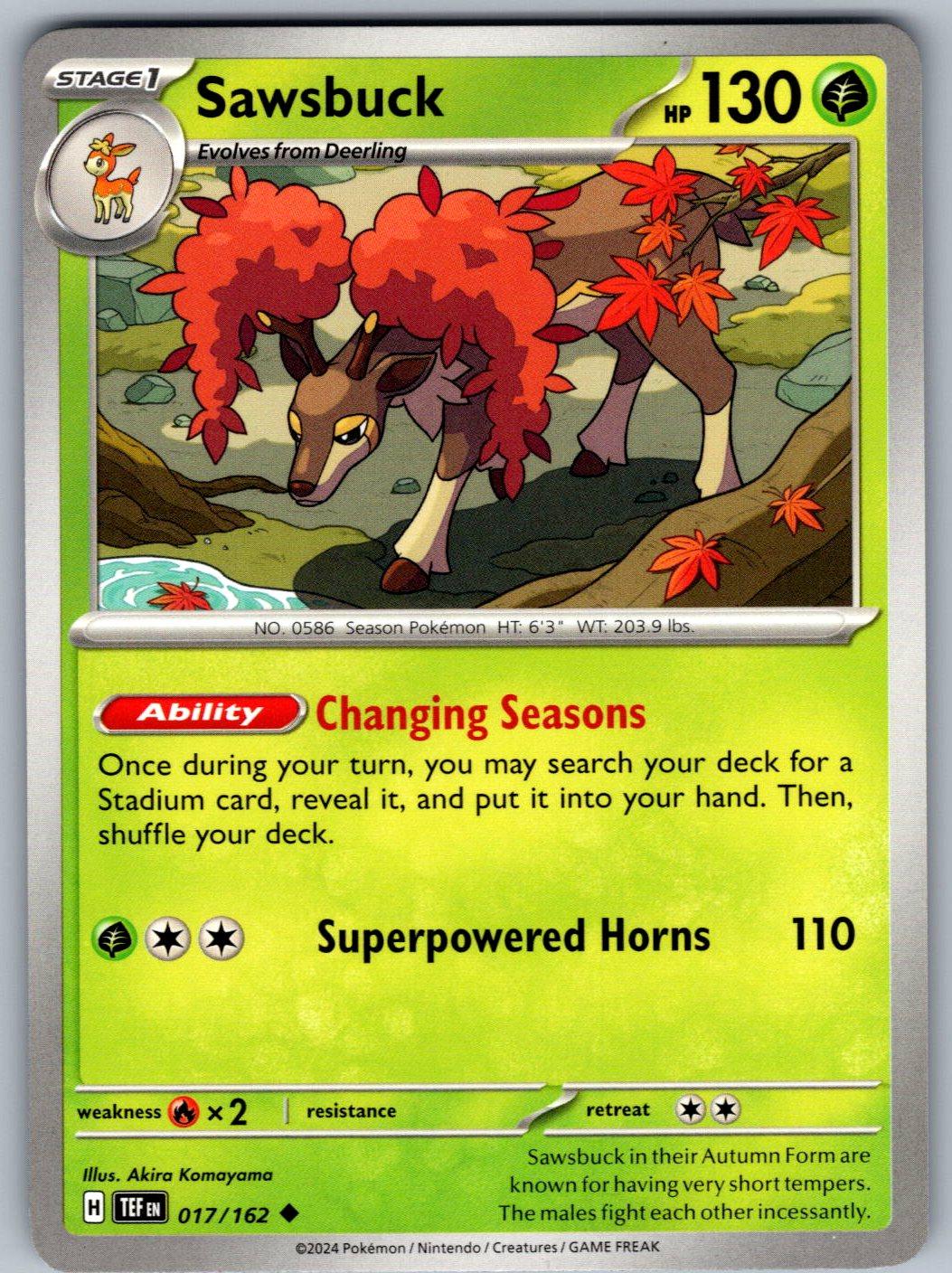 Sawsbuck 017/162 Temporal Forces Pokemon