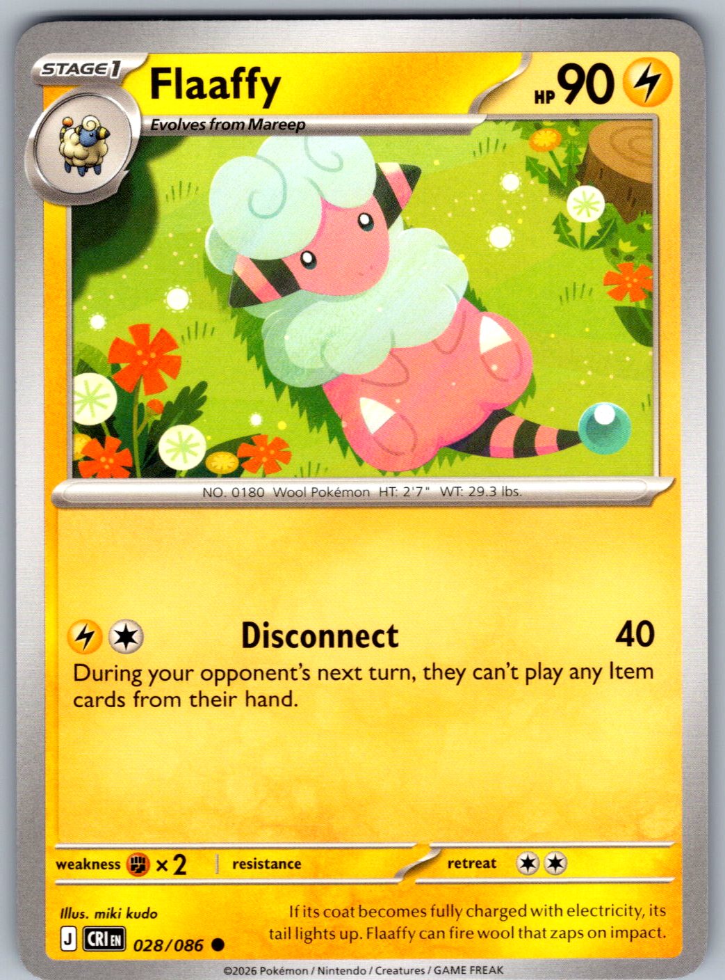 Flaaffy 028/086 Chaos Rising Pokemon