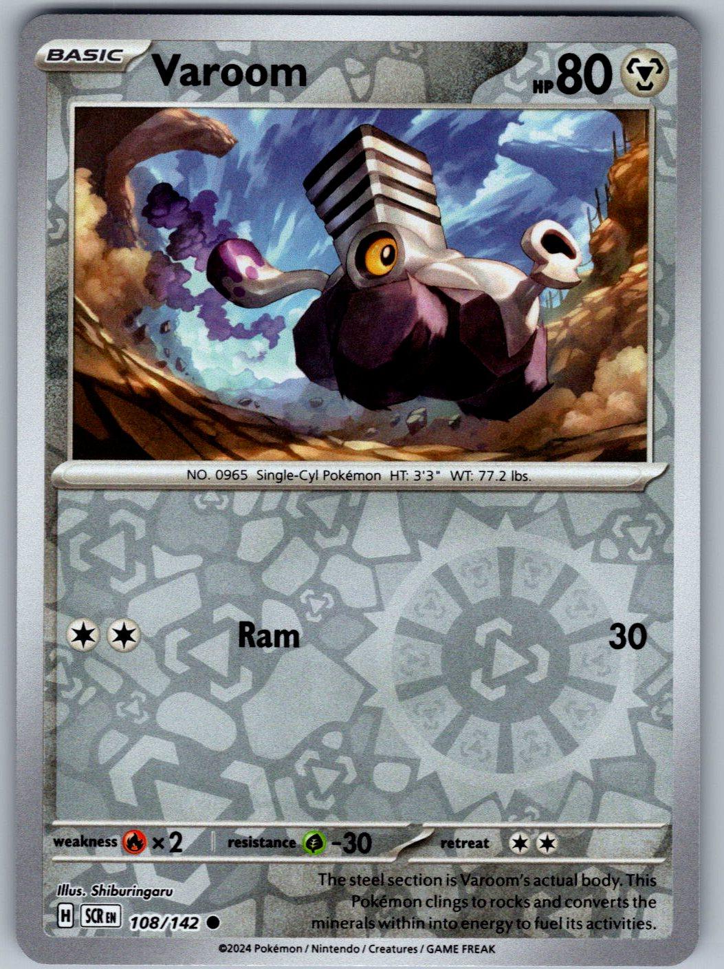 Varoom 108/142 Stellar Crown Pokemon Reverse Holo