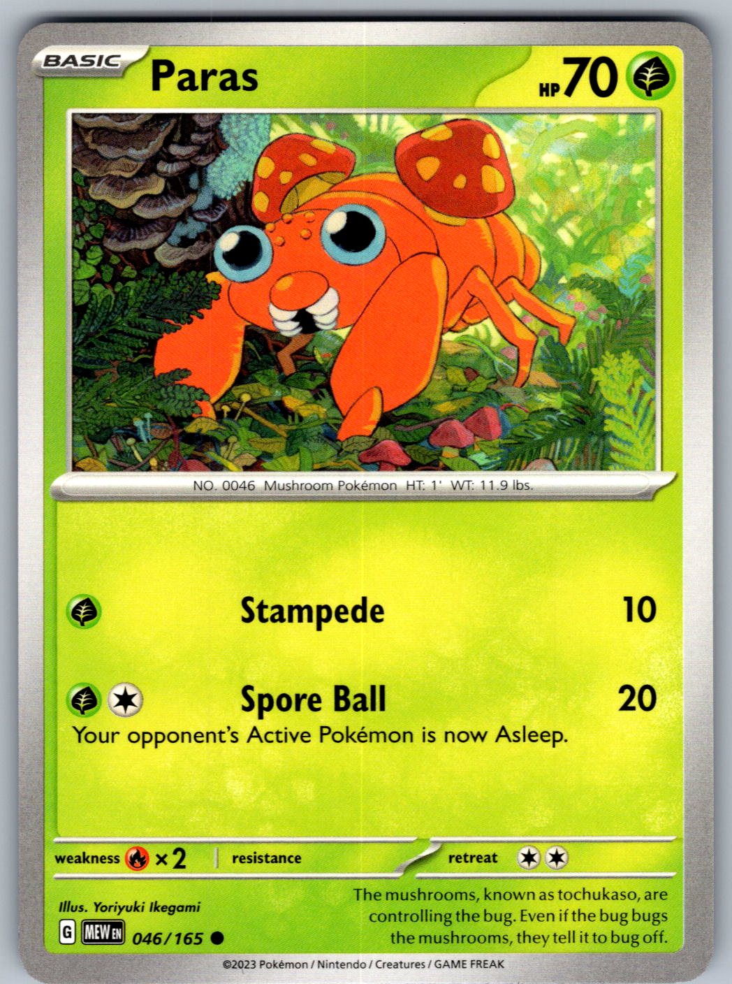 Paras 046/165 151 Pokemon