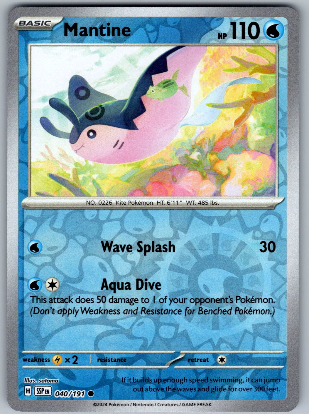Mantine 040/191 Surging Sparks Pokemon Reverse Holo