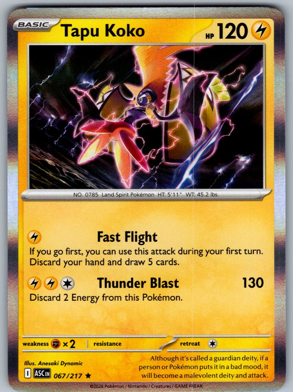 Tapu Koko 067/217 Ascended Heroes Pokemon Holo