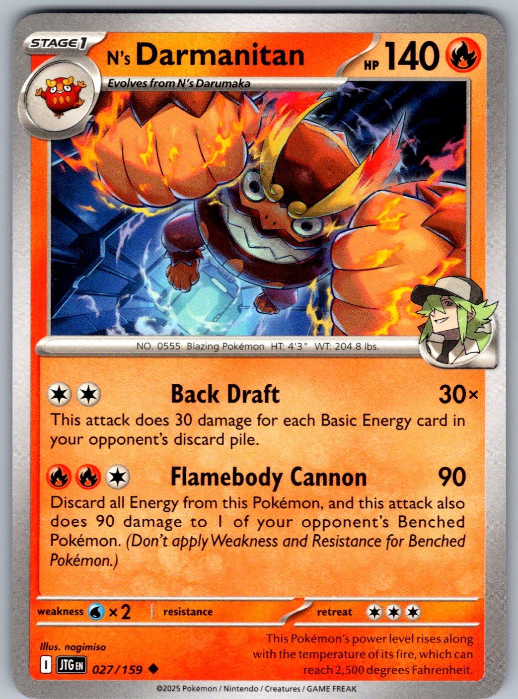 N's Darmanitan 027/159 Journey Together Pokemon