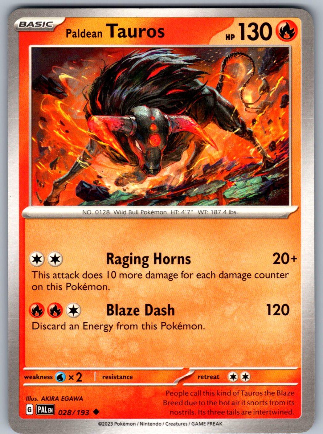 Paldean Tauros 028/193 Paldea Evolved Pokemon