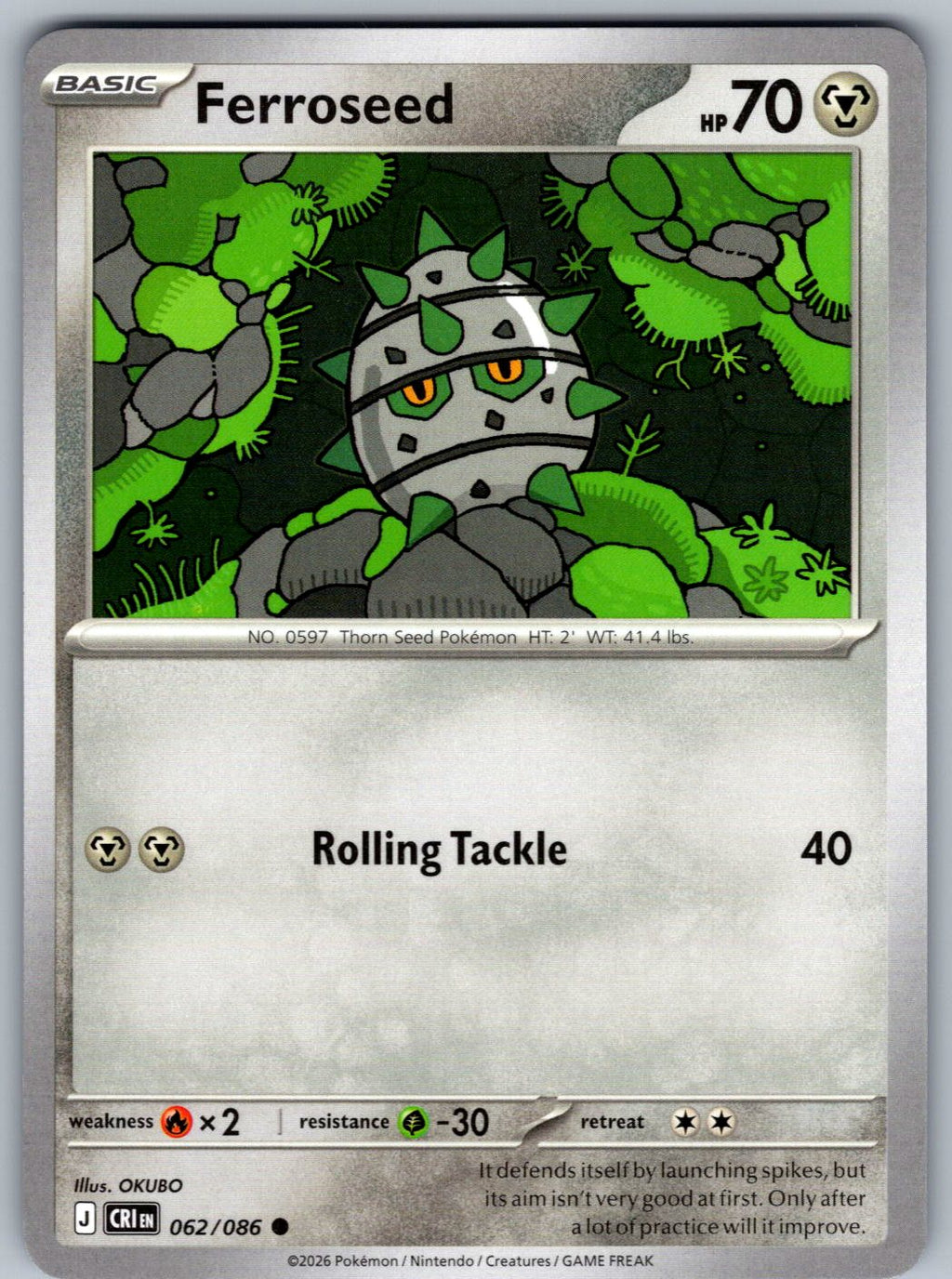 Ferroseed 062/086 Chaos Rising Pokemon