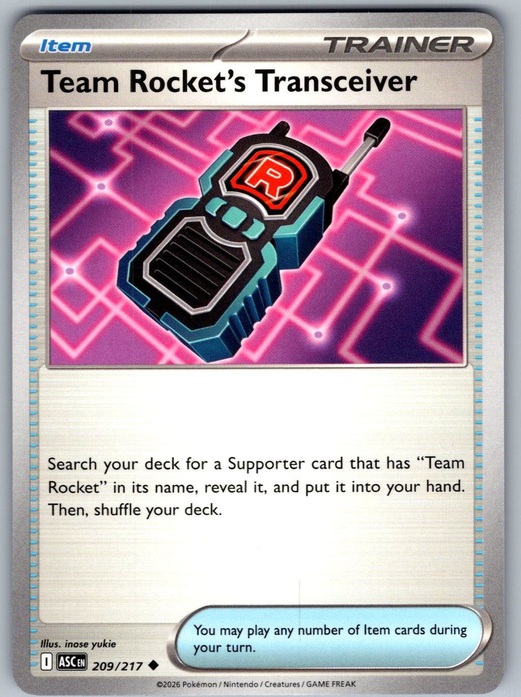 Team Rocket's Transceiver 209/217 Ascended Heroes Pokemon