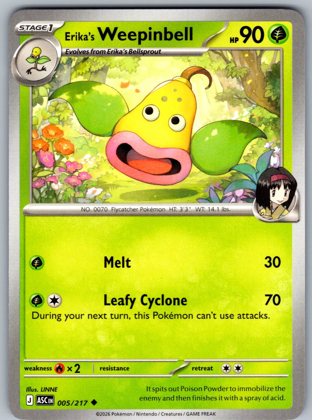 Erika's Weepinbell 005/217 Ascended Heroes Pokemon