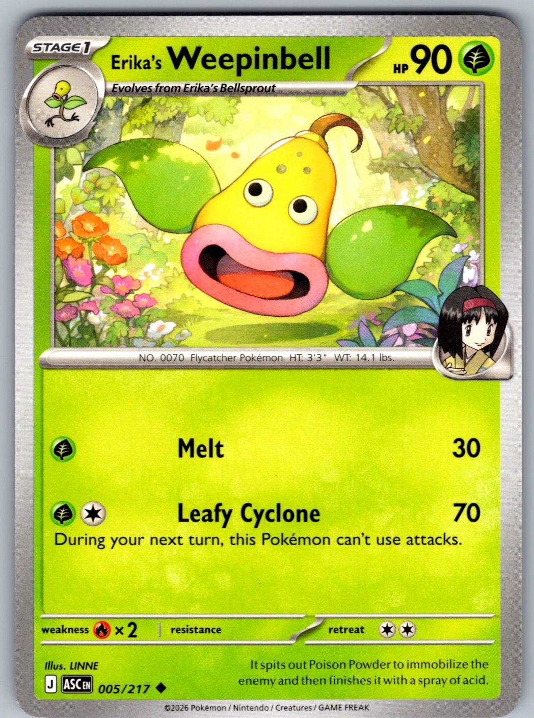 Erika's Weepinbell 005/217 Ascended Heroes Pokemon