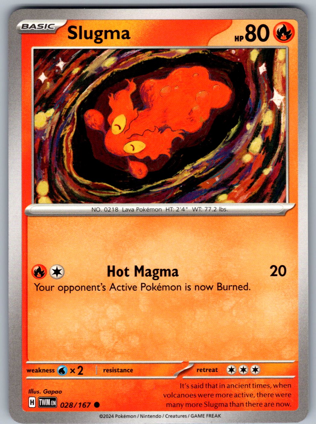 Slugma 028/167 Twilight Masquerade Pokemon