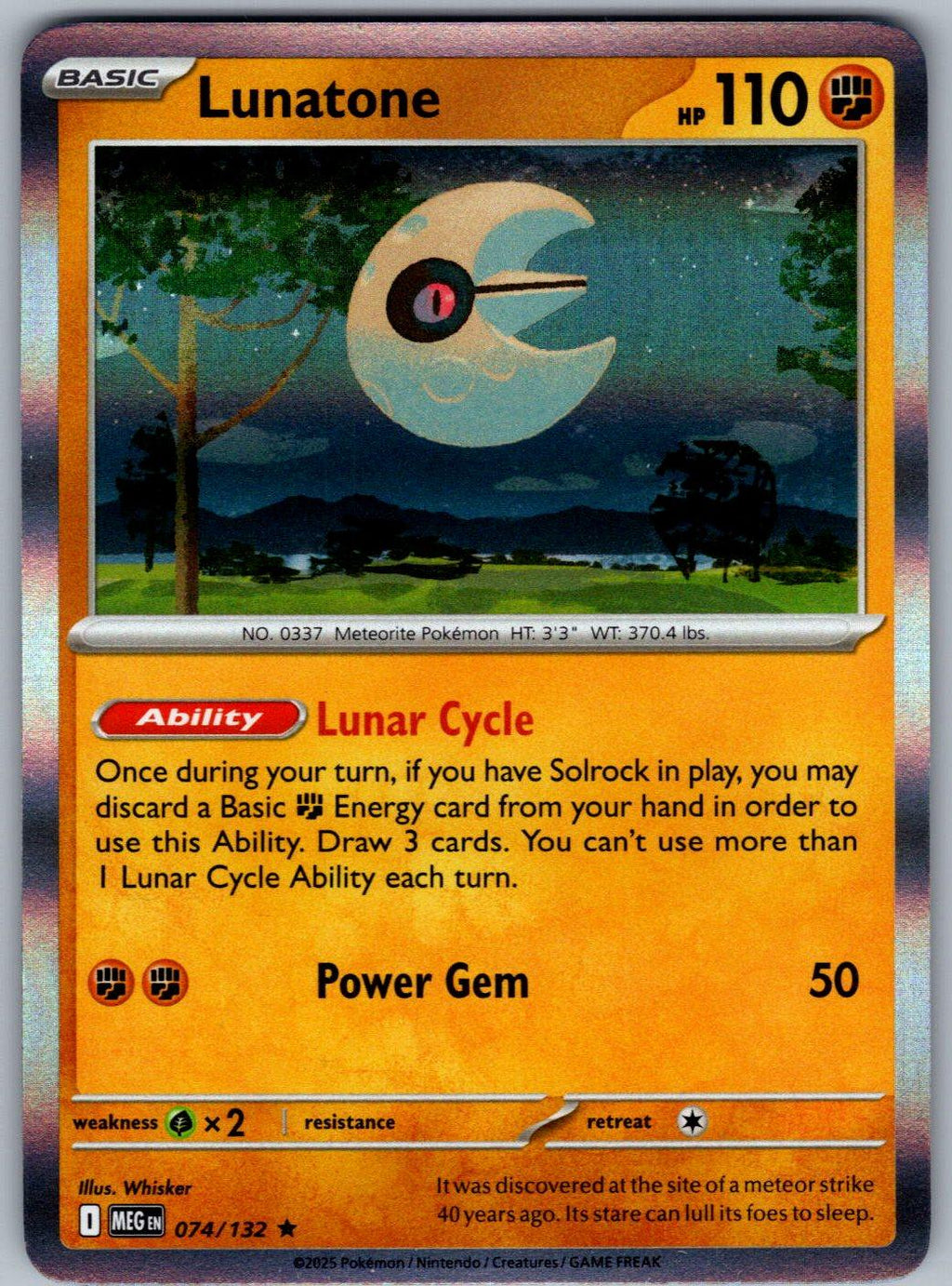 Lunatone 074/132 Mega Evolution Pokemon Holo