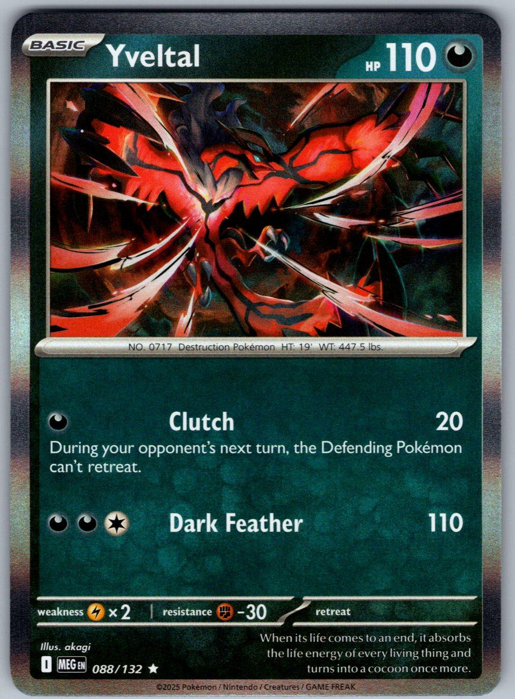 Yveltal 088/132 Mega Evolution Pokemon Holo