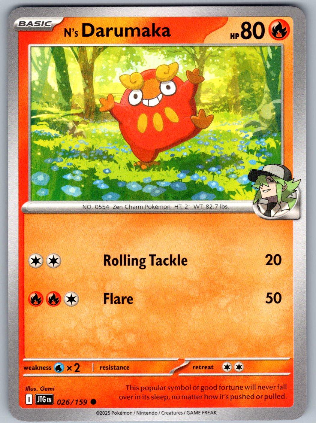 N's Darumaka 026/159 Journey Together Pokemon