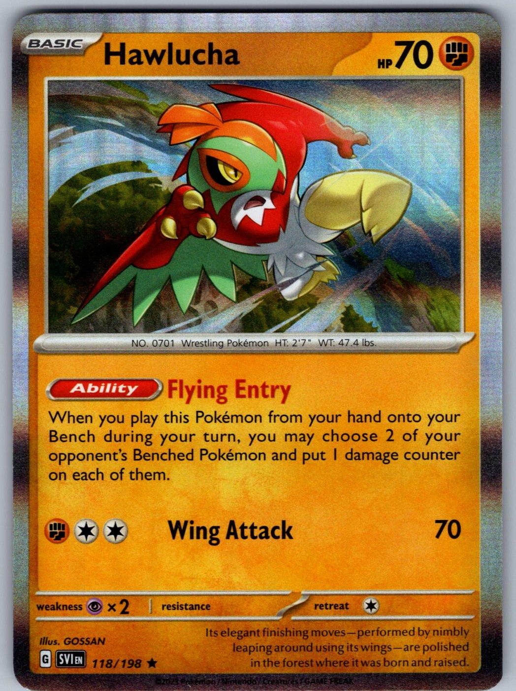 Hawlucha 118/198 Scarlet & Violet Pokemon Holo
