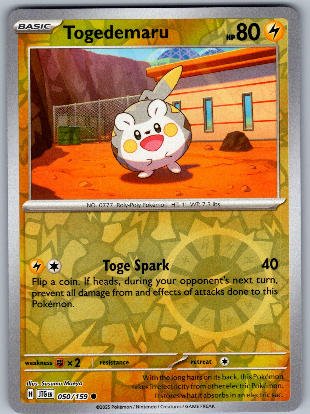 Togedemaru 050/159 Journey Together Pokemon Reverse Holo