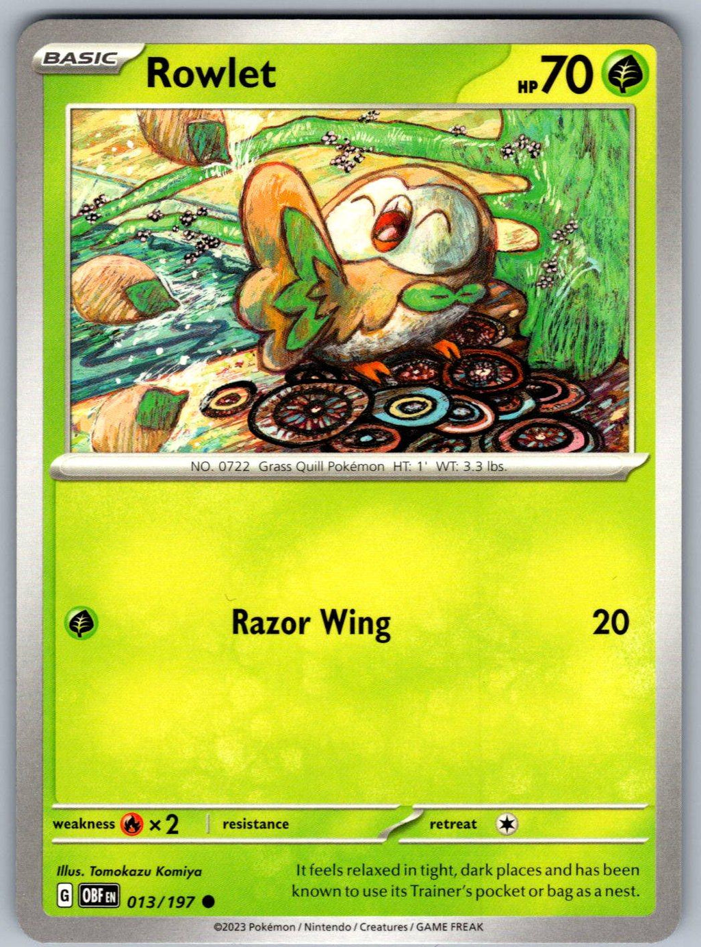 Rowlet 013/197 Obsidian Flames Pokemon