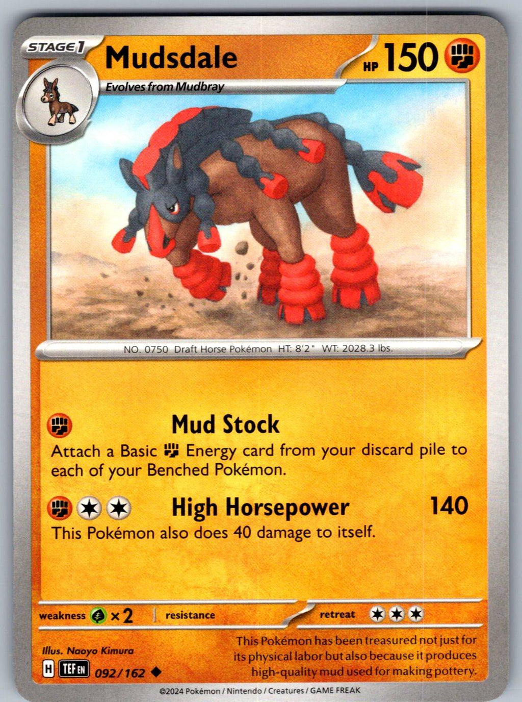 Mudsdale 092/162 Temporal Forces Pokemon