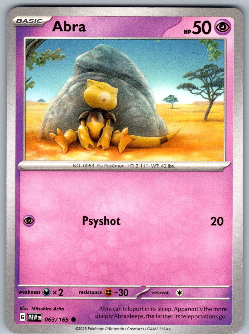 Abra 063/165 151 Pokemon