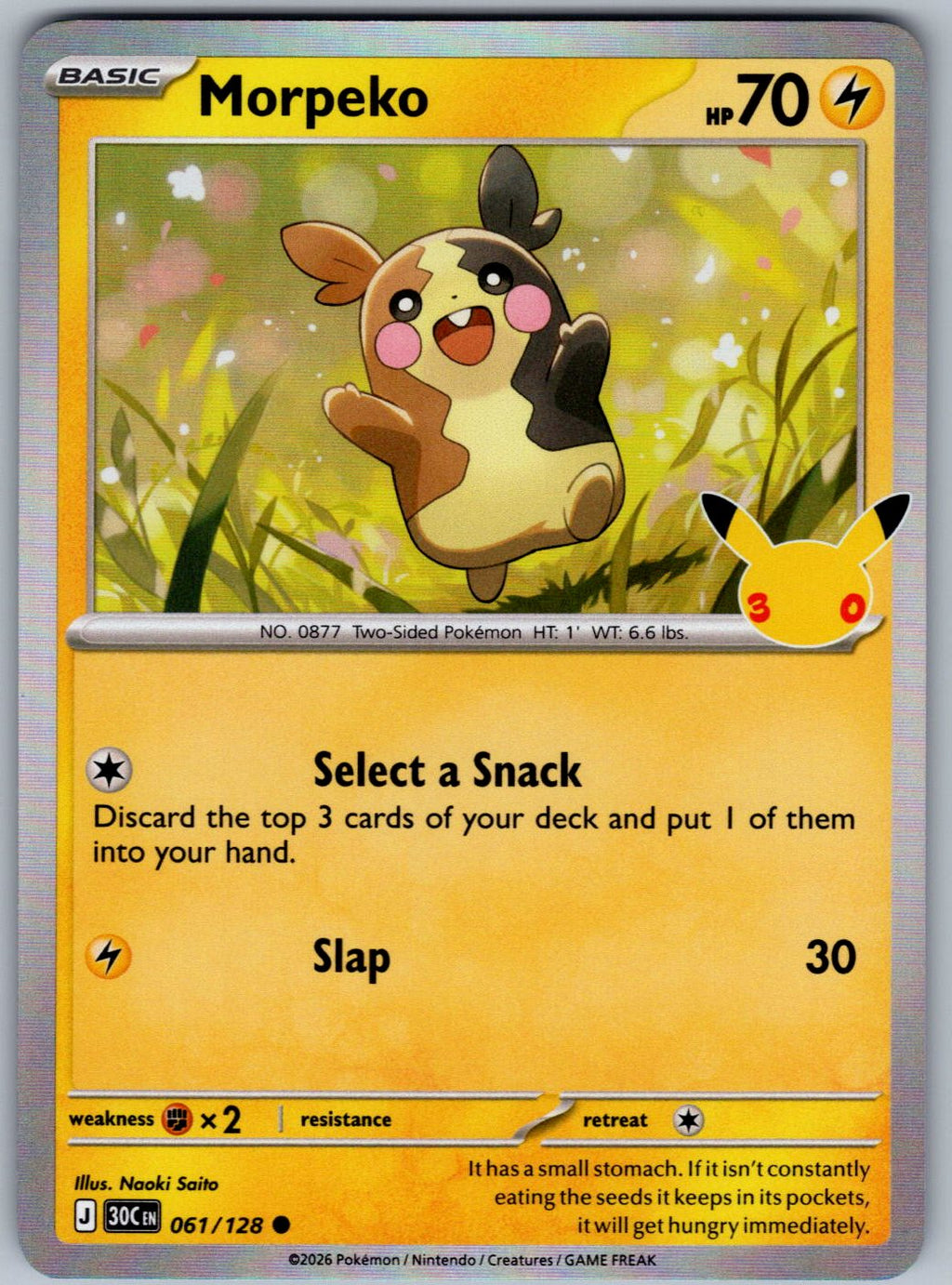 Morpeko 061/128 ME: 30th Celebration Pokemon Holo