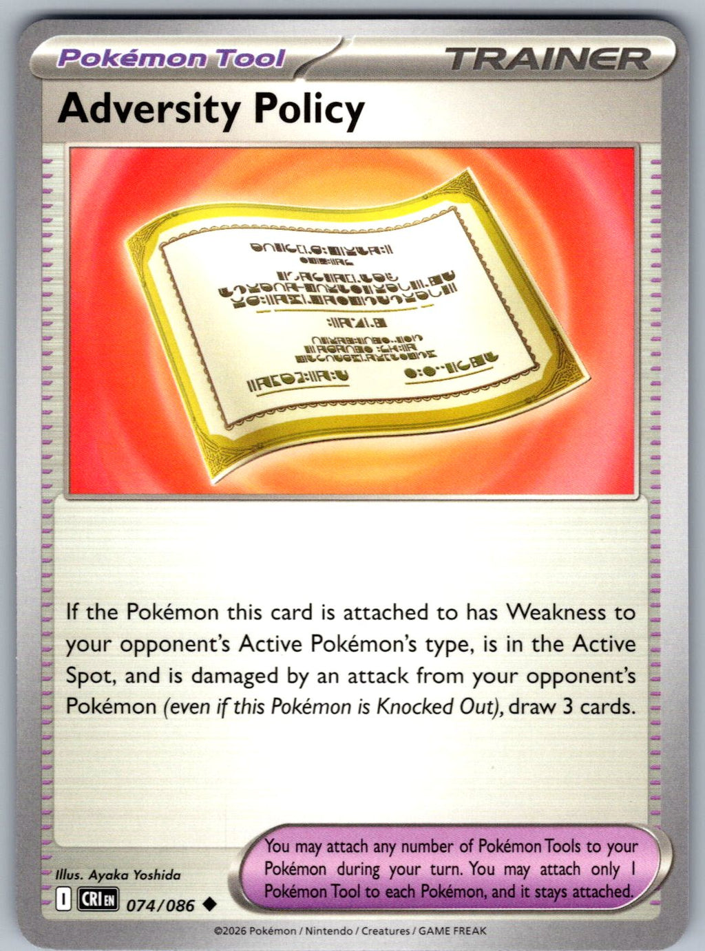 Adversity Policy 074/086 Chaos Rising Pokemon