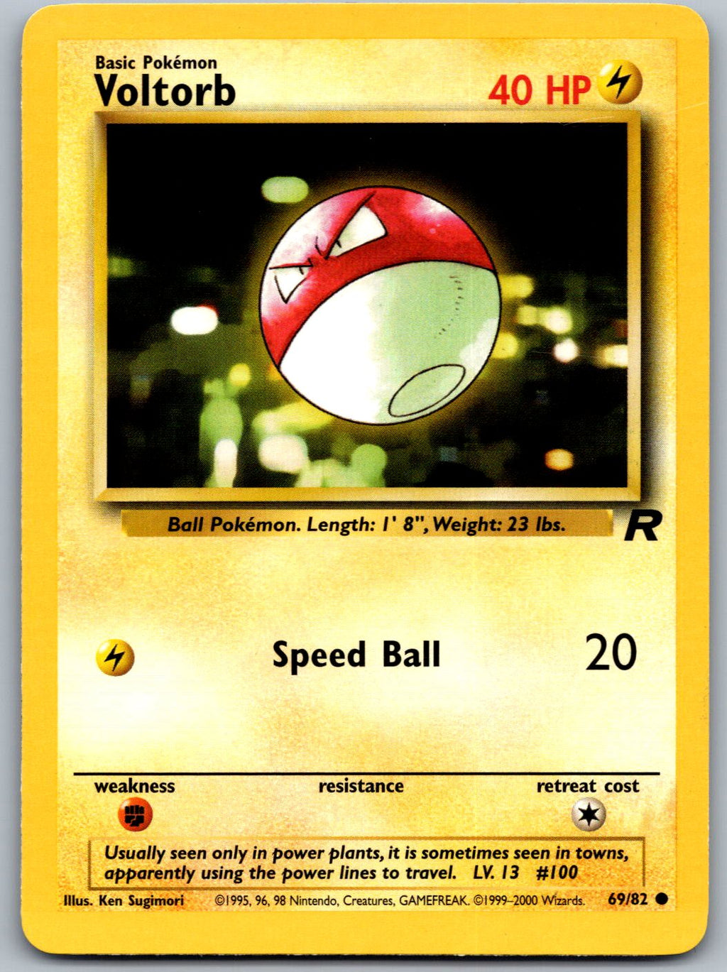 Voltorb 69/82 Team Rocket Pokemon Unlimited
