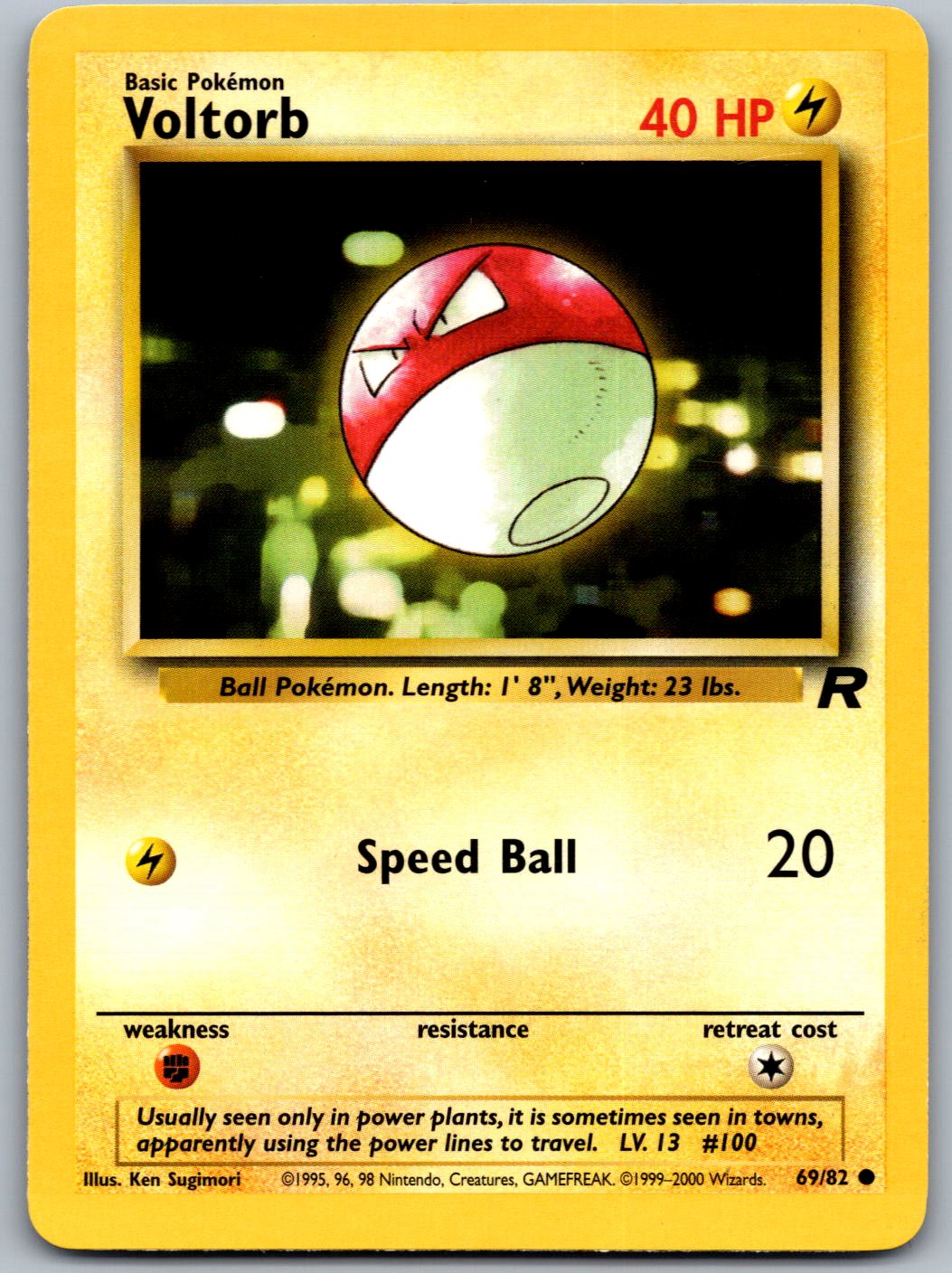 Voltorb 69/82 Team Rocket Pokemon Unlimited