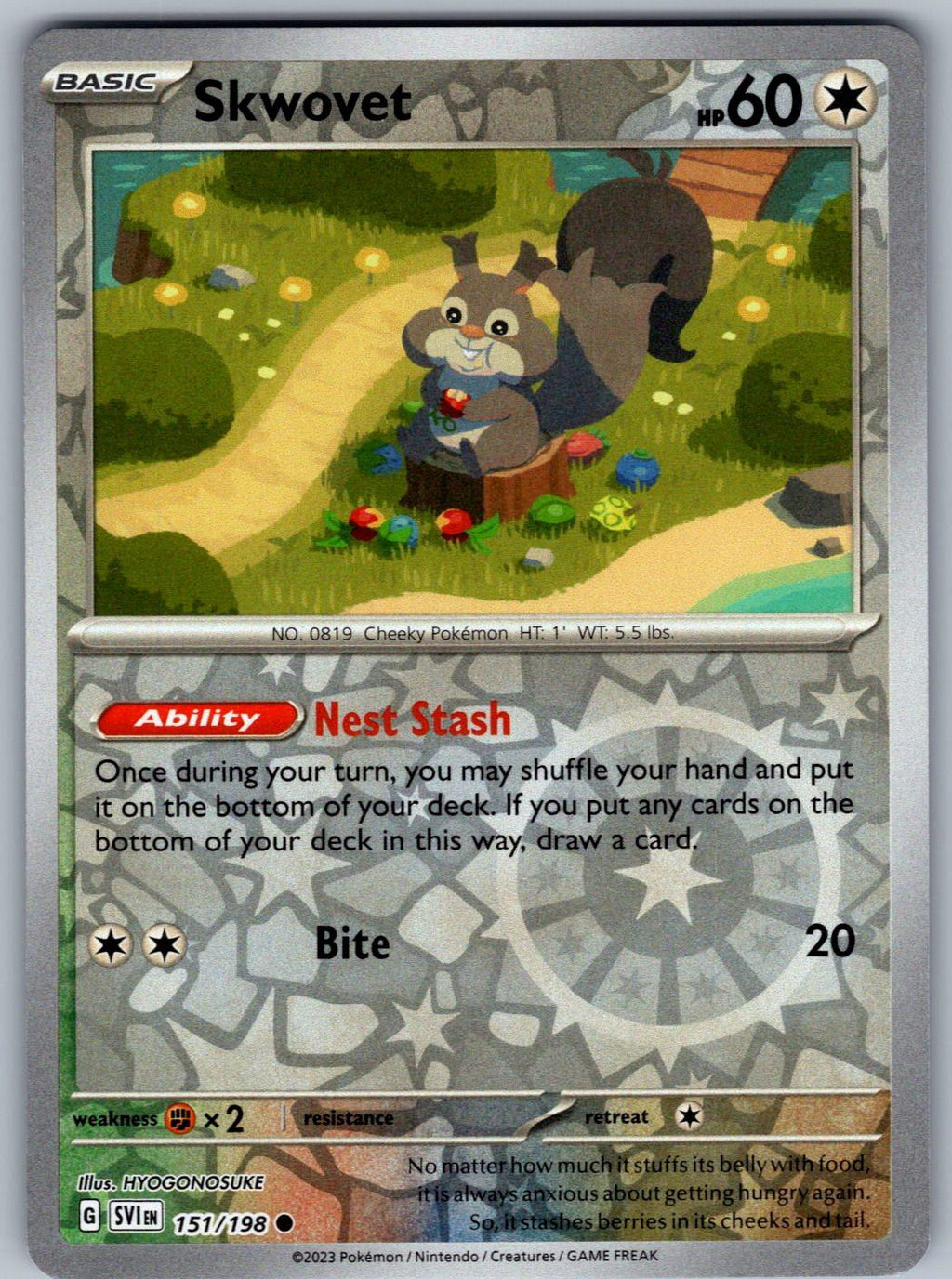 Skwovet 151/198 Scarlet & Violet Pokemon Reverse Holo