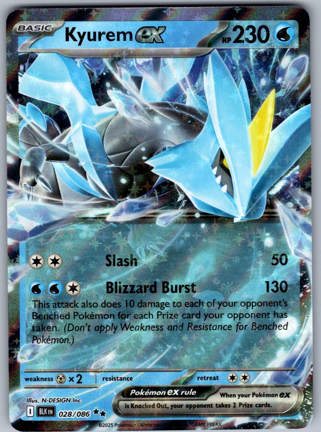 Kyurem ex 028/086 Black Bolt Pokemon Holo