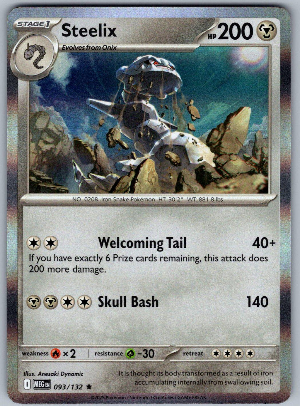 Steelix 093/132 Mega Evolution Pokemon Holo
