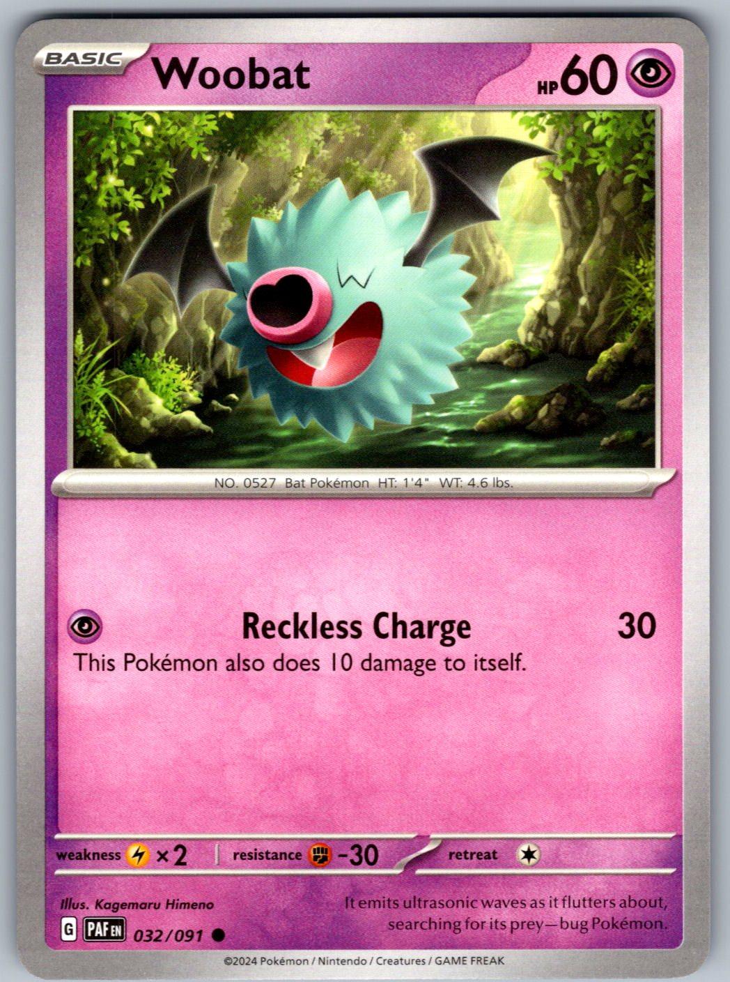 Woobat 032/091 Paldean Fates Pokemon