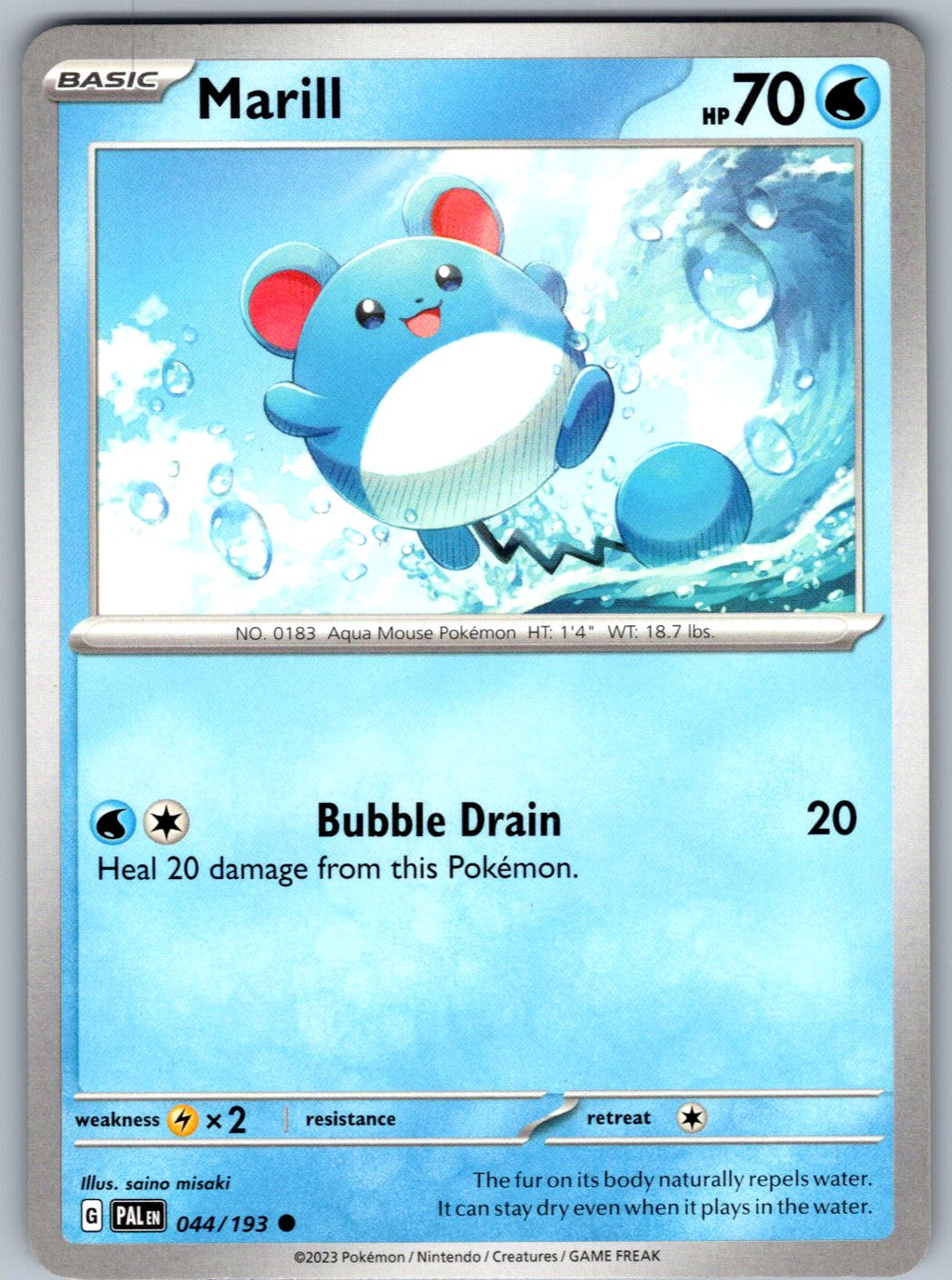 Marill 044/193 Paldea Evolved Pokemon