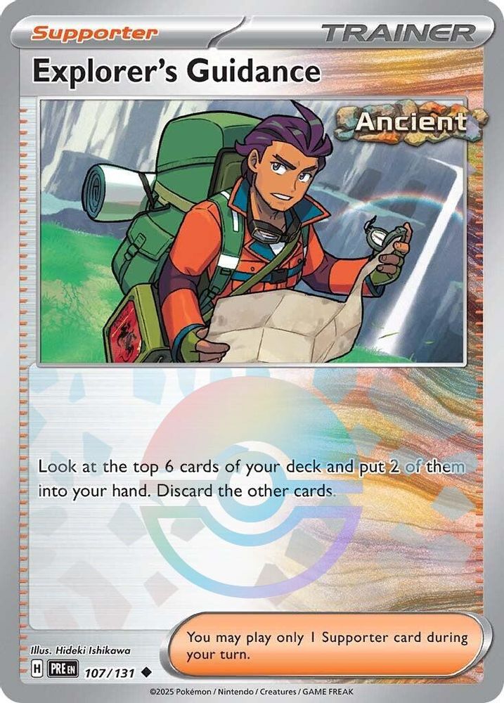 Explorer's Guidance (Poke Ball) 107/131 Prismatic Evolutions Pokemon Holo