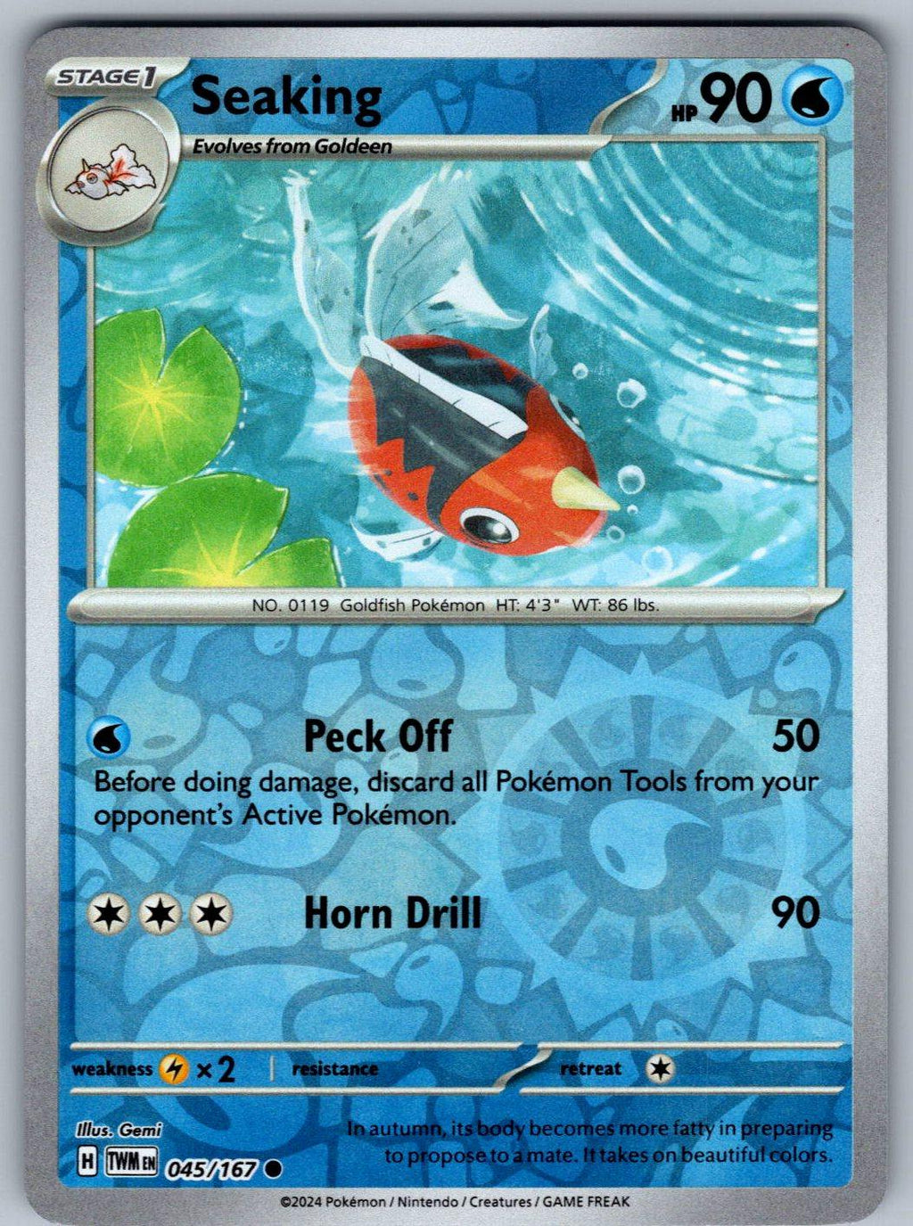 Seaking 045/167 Twilight Masquerade Pokemon Reverse Holo