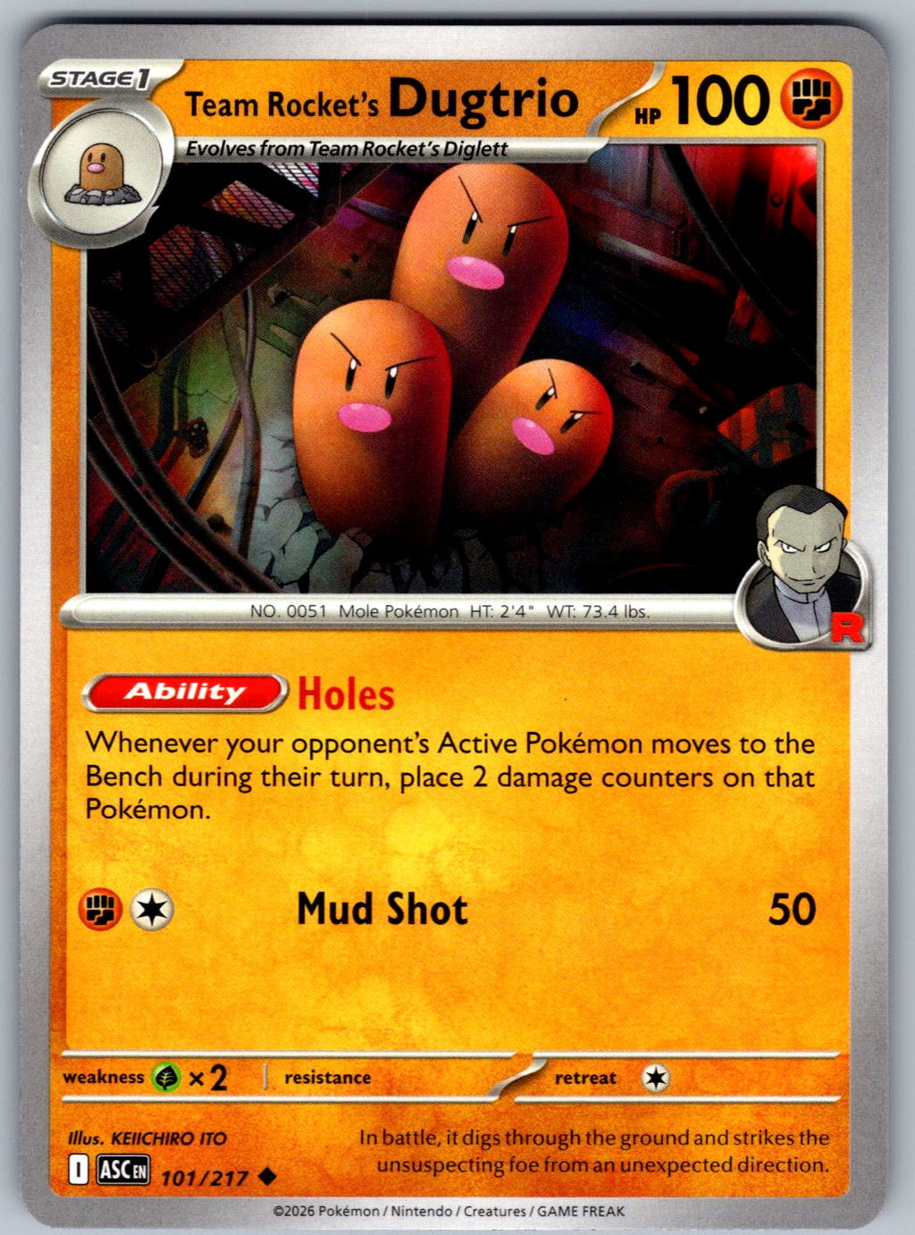 Team Rocket's Dugtrio 101/217 Ascended Heroes Pokemon