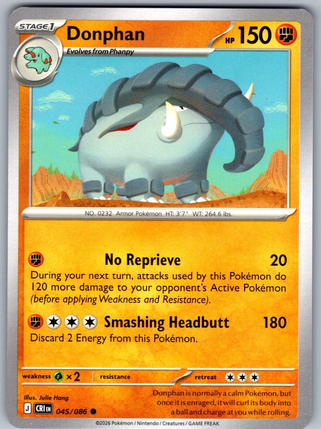 Donphan 045/086 Chaos Rising Pokemon