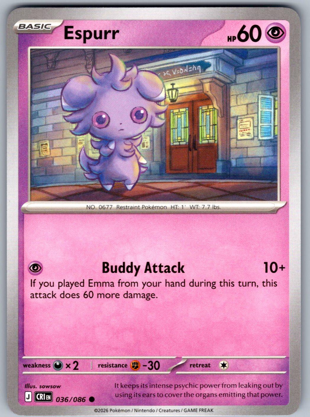 Espurr 036/086 Chaos Rising Pokemon