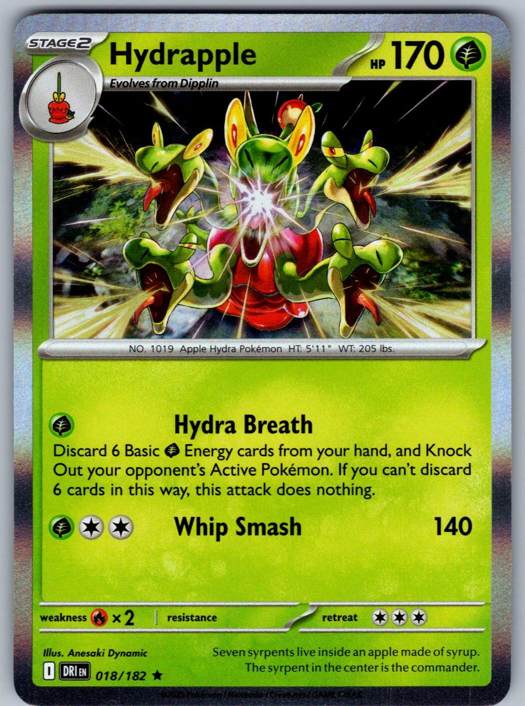 Hydrapple 018/182 Destined Rivals Pokemon Holo