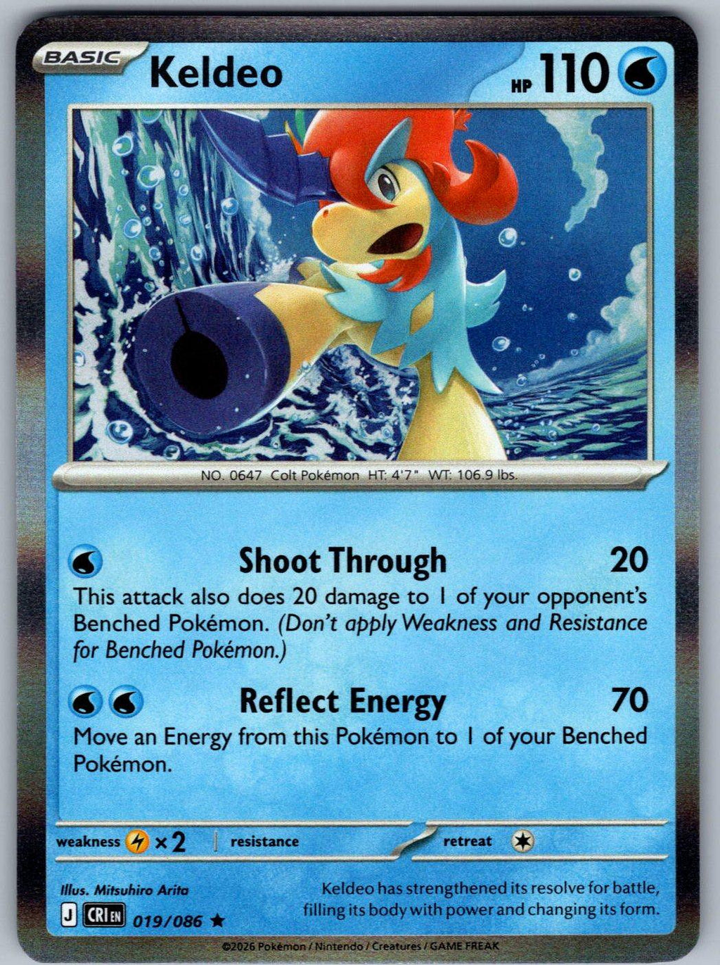 Keldeo 019/086 Chaos Rising Pokemon Holo