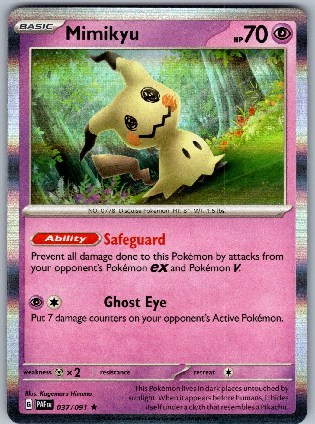 Mimikyu 037/091 Paldean Fates Pokemon Holo