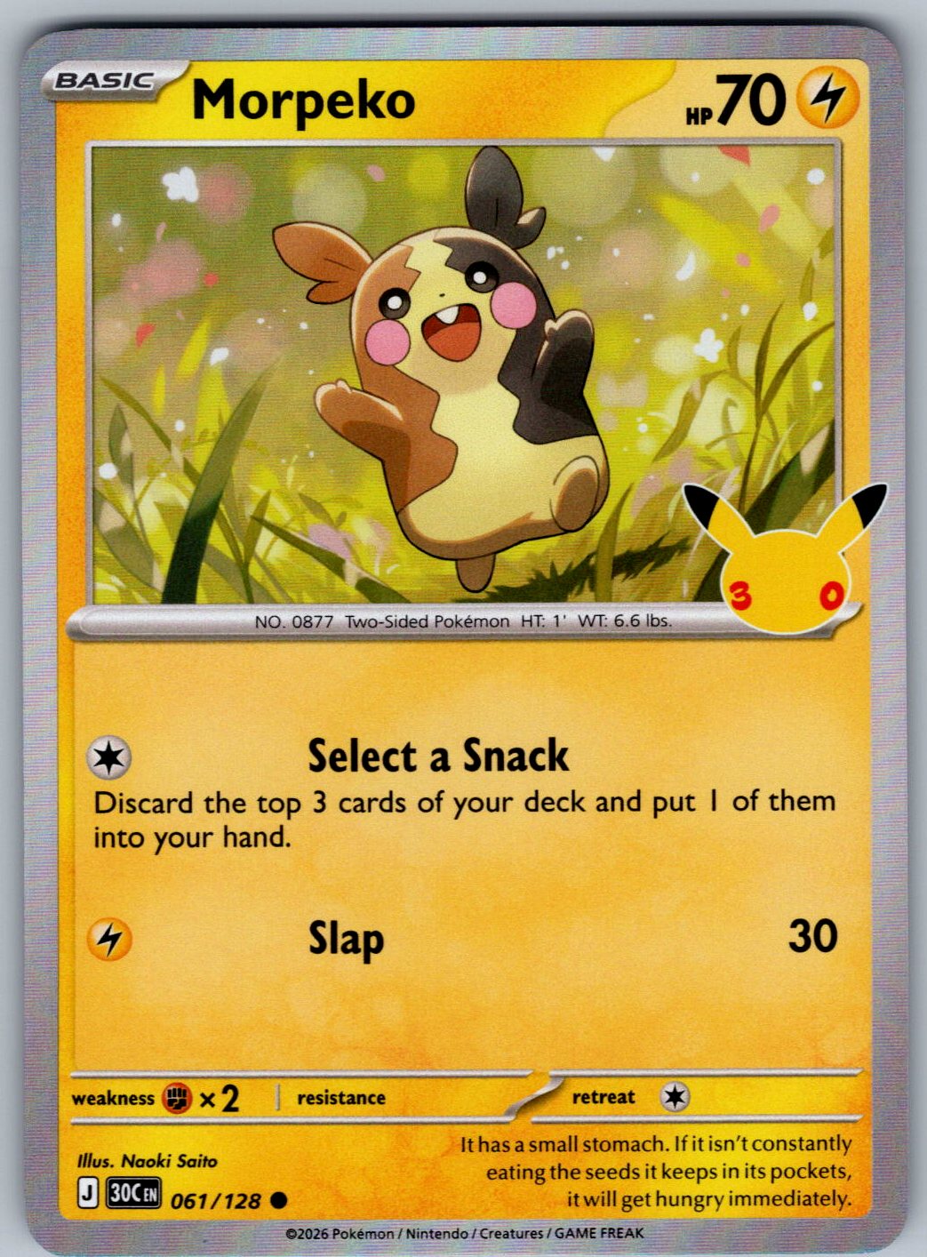 Morpeko 061/128 ME: 30th Celebration Pokemon Holo