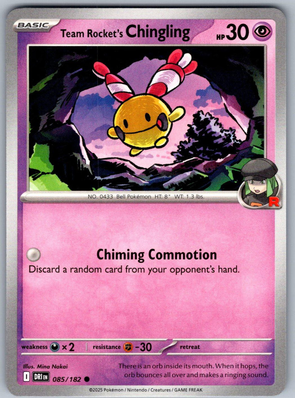 Team Rocket's Chingling 085/182 Destined Rivals Pokemon