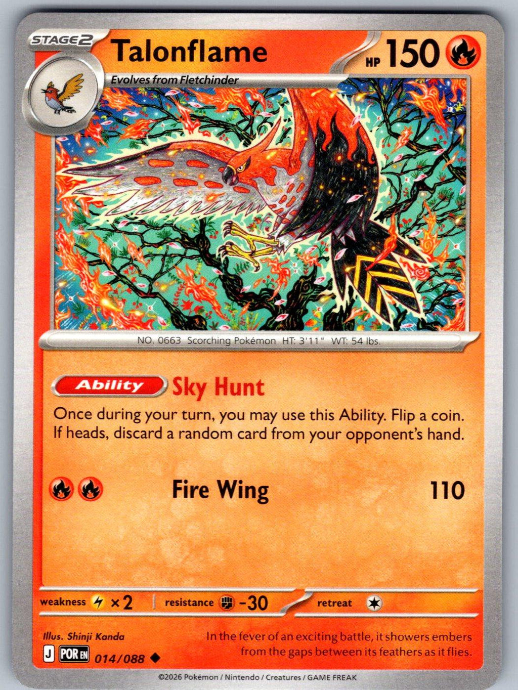Talonflame 014/088 Perfect Order Pokemon