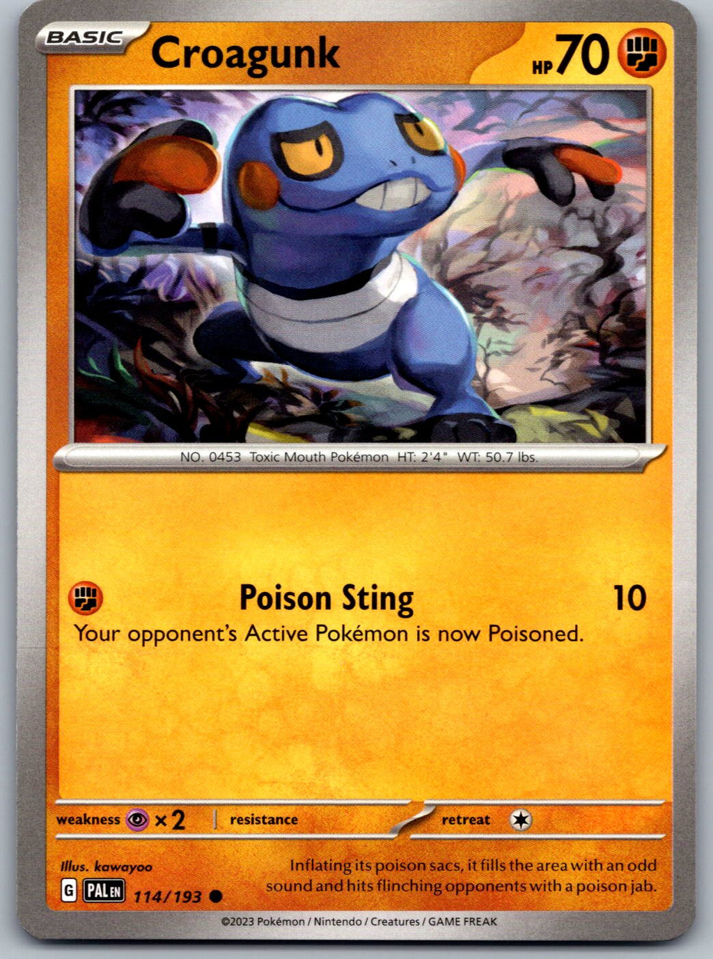 Croagunk 114/193 Paldea Evolved Pokemon