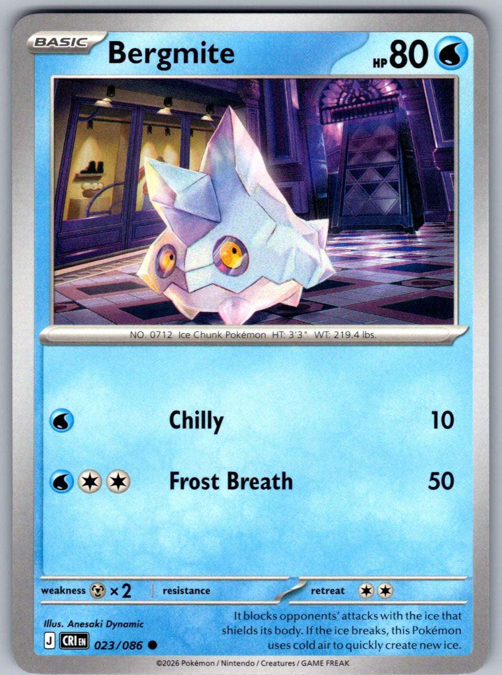 Bergmite 023/086 Chaos Rising Pokemon