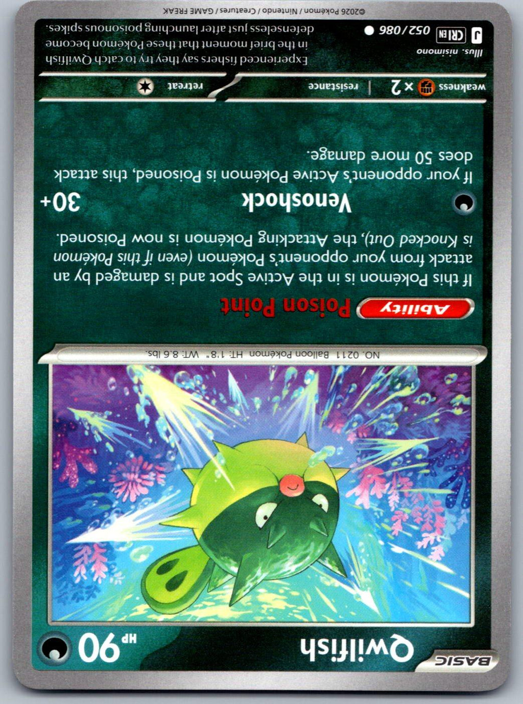 Qwilfish 052/086 Chaos Rising Pokemon